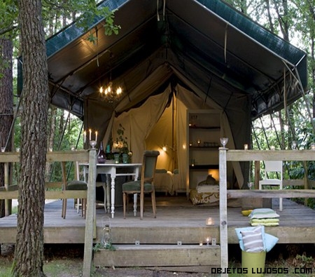 caba&ntilde;a en camping de lujo