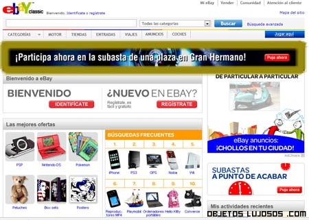 P&aacute;gina para pujar tus objetos favoritos